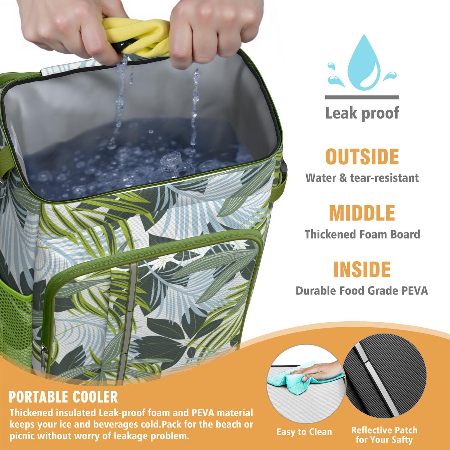 Palm Inspired Insulated Cooler Bag - 20L, Keeps Food & Drinks Cold/Hot for 20 Hours, Perfect for Outdoors