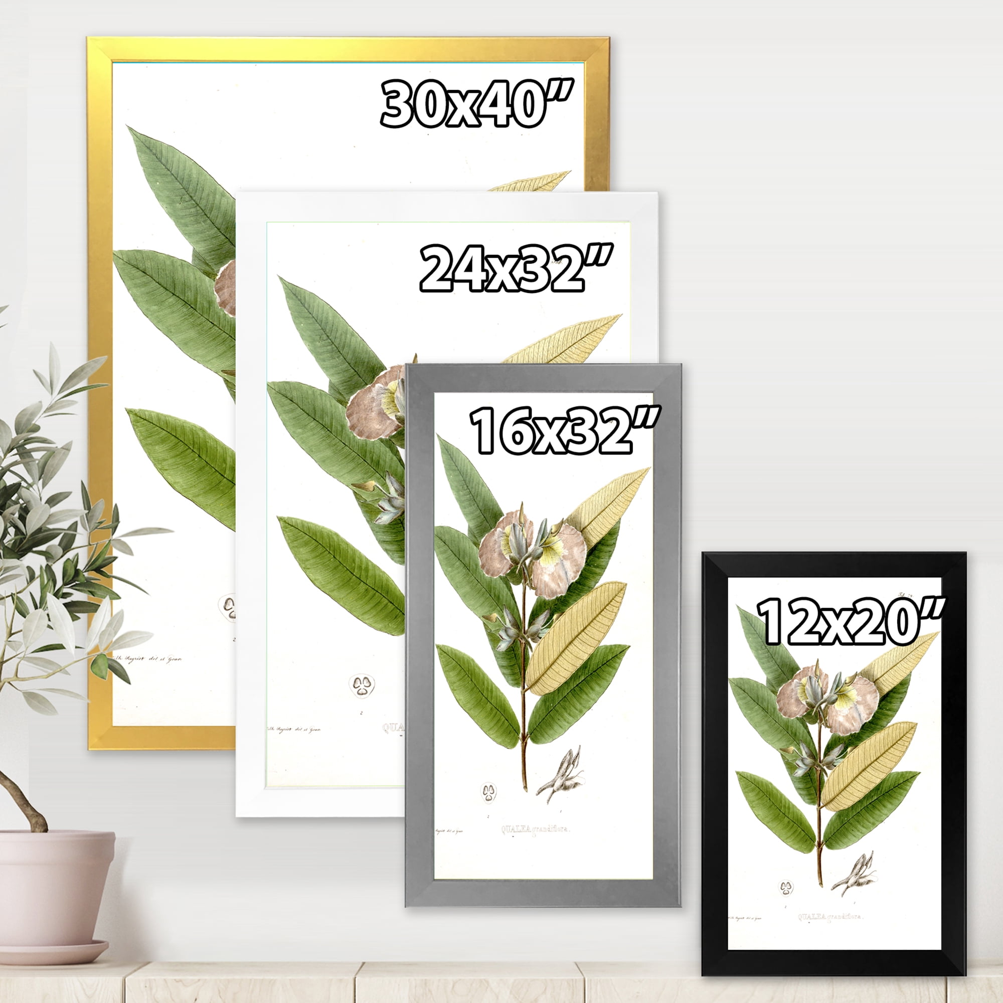 Designart 'Ancient Blossoming Flower II' Traditional Framed Art Print