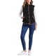 thumbnail image 2 of Chaleco de forro polar para mujer INSPIRE CHIC con bolsillos, sin mangas, abotonado, moda de otoño e invierno 2024, chaleco suave M negro, 2 of 6