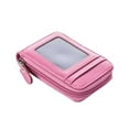 thumbnail image 1 of Cartera para hombre Minnieouse tarjetero de cuero Vintage bloqueo de negocios cremallera Rosa, 1 of 6