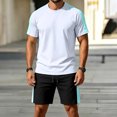thumbnail image 2 of hotojiny Mens Short Sets 2 Piece Outfits Casual Summer Tracksuits Fashion Short Sleeve T Shirt and Shorts Set Sweatsuit(White,X-Large), 2 of 6