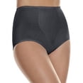 thumbnail image 3 of Hanes Front Panel Women’s Shaping Brief Pack, 100% Cotton Lining, 2-Pack Black M, 3 of 4