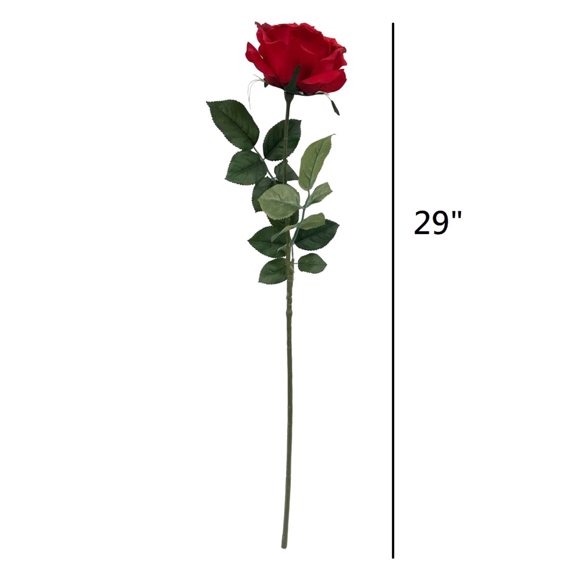 Mainstays 29 in Artificial Red Rose Stem, Lifelike Faux Flower for