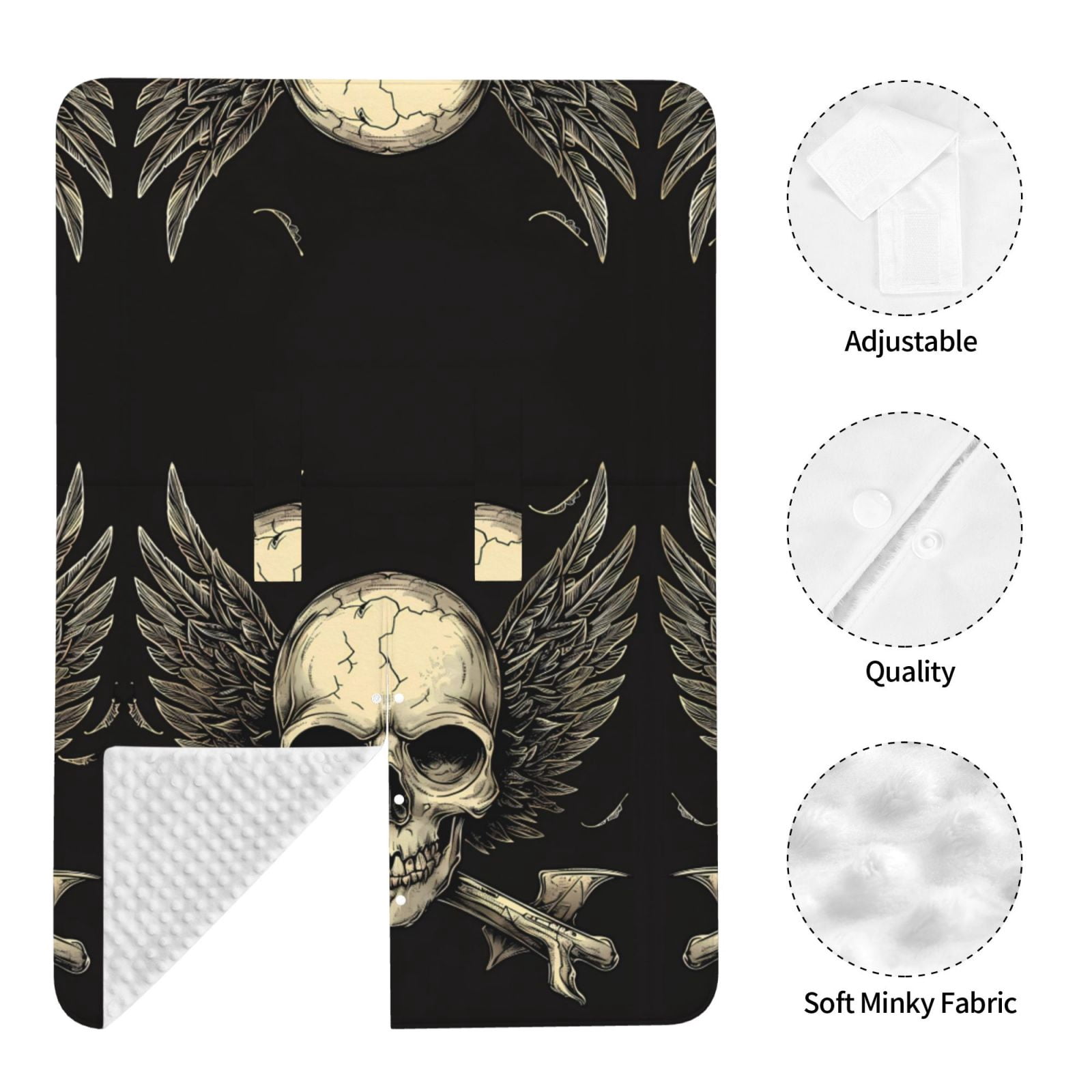 Car Seat Cover Baby - Gothic Winged Skull Breathable Infant Car Seat Cover for Baby Carseat, Lightweight Comfort Baby Essentials Must Haves Newborn Stuff for Girl Boy