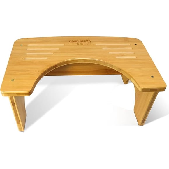 RayLove Taburete de Baño para Adultos en Cuclillas, 7" de Altura, para Niños y Ancianos, Portátil (Natural)