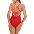 thumbnail image 2 of Traje de baño de una pieza con nudo cruzado y espalda cruzada para mujer Rojo - F CH Rojo - F CH Xishao ropa, 2 of 2