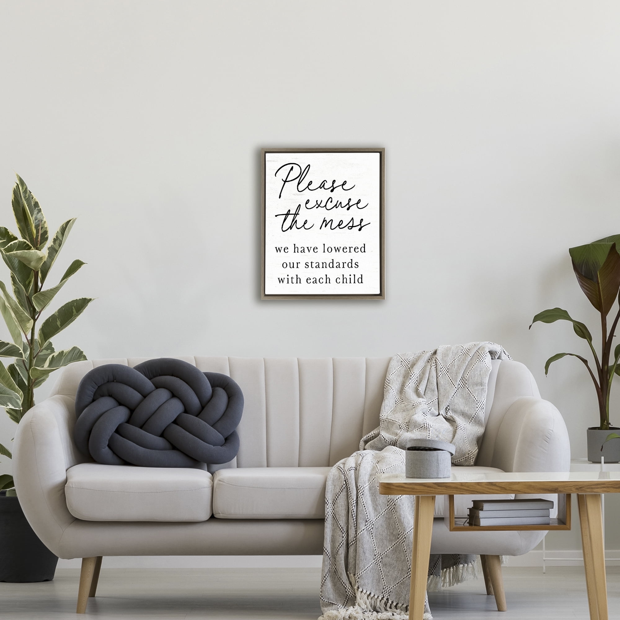Lowered Stand With Each Child Brown Framed Floater Canvas Wall Art, design by Lettered and Lined