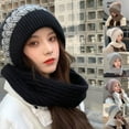 thumbnail image 2 of Women Hat Twist Pattern Brimless Autumn Winter Korean Style Knitting Cap Scarf for Riding, 2 of 10