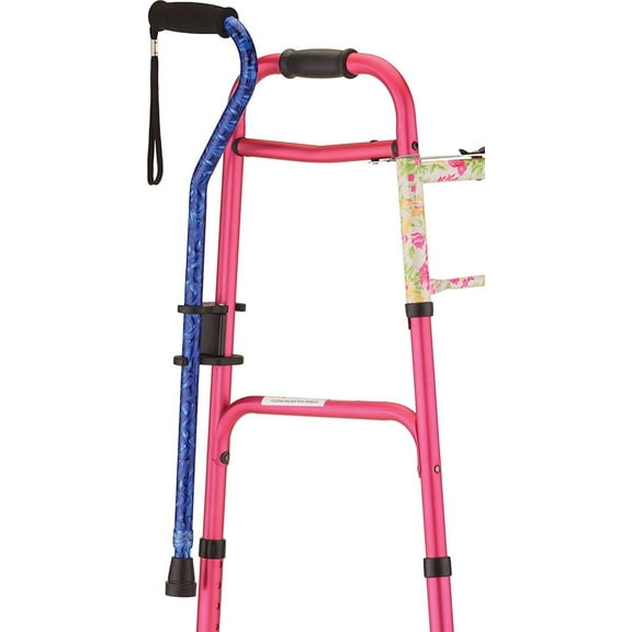 NOVA Medical Cane Holder for Rollator and Folding Walker, Snap-On Design
