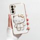thumbnail image 3 of Luxury Plating Hello Kitty Case for Samsung Galaxy S23 S22 Ultra S21 S20 FE S10 S9 S8 Note 20 9 8 Plus 10 Lite Mirror Rack Cover, 3 of 5