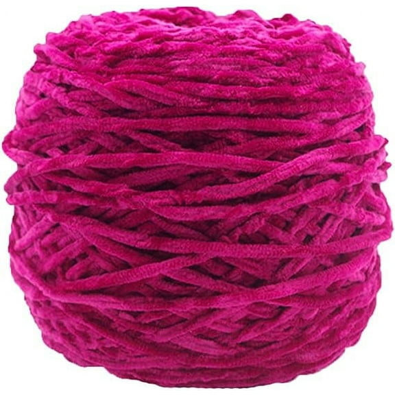 XmhyTop 250g Chenille Velvet Yarn Rose Red Bulky Vegan Soft Yarn Velvet Knitting Yarn Polyester Blended Cotton Chenille Yarn Hand Knitting Yarn Crochet Thread for Clothing Hat Scarf Blanket
