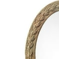 thumbnail image 2 of Accent Mirror with Oval Encasing and Seagrass Braiding, Brown- Saltoro Sherpi, 2 of 5