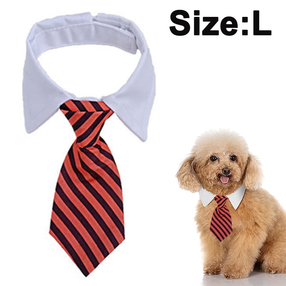 Striped Dog Cat Accessories Bow Tie Adjustable Necktie Collar Pet Bandana 