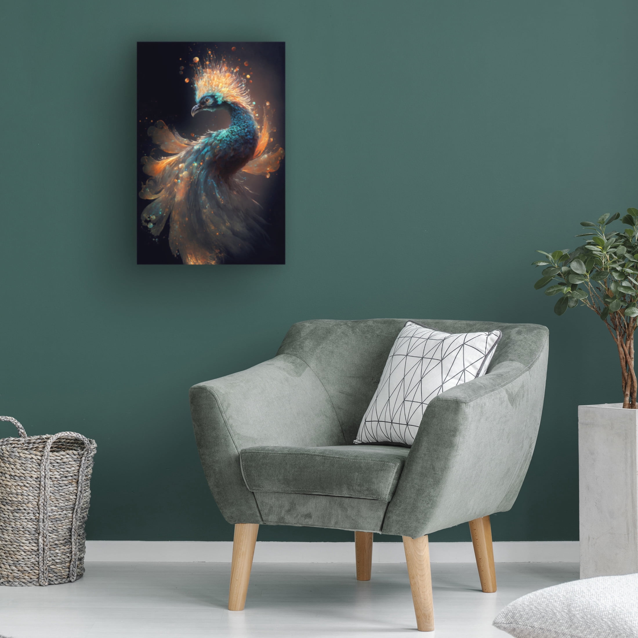Canvas Wall Art - Ray Heere 'Proud Peacocks 24' Wall Art for Living Room, Bedroom, or Office Décor by Trademark Fine Art - 16 x 24 Inches