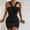 Black, variant on SDJMa Women's Short Sleeve Pleated Loose Swing Casual Dress Women's Fashion Sexy Sleevess V-Neck Suspender Cross Twisted Backless Package Hip Dress
