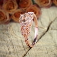 thumbnail image 2 of Round Cut 1.25 Carat Peach Pink Morganite Diamond Engagement Ring 10k Rose Gold Jewelry, 2 of 5