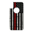 thumbnail image 3 of DistinctInk Custom SKIN / DECAL compatible with OtterBox Commuter for iPhone X / XS (5.8" Screen) - Weathered Thin Red Line US Flag - Show Your Support for First Responders, 3 of 5