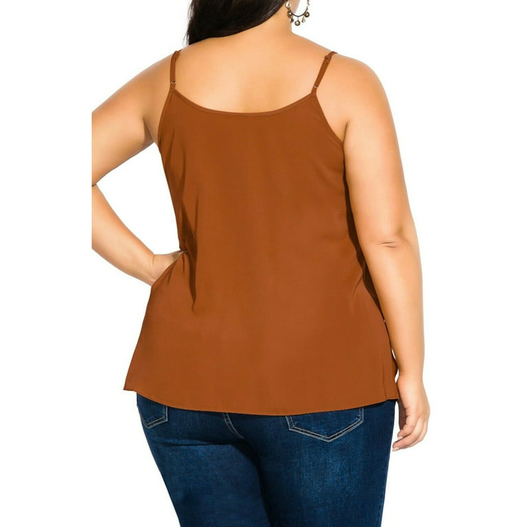 City Chic Womens Plus Tank Shell Camisole Top Bronze 20 