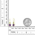 thumbnail image 3 of Gem Stone King 14K Yellow Gold Purple Amethyst and Green Peridot Drop Dangle Earrings for Women | 1.64 Cttw | Gemstone February Birthstone | Round 6MM and 3MM, 3 of 3