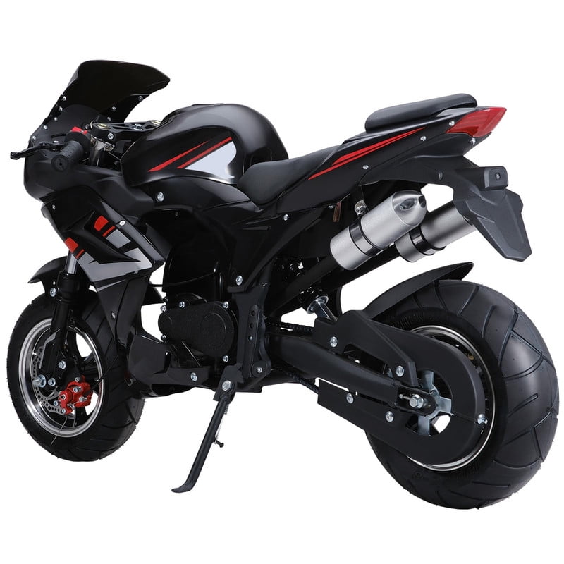 Floseru Kids Mini Motorcycle, Pocket Gas Motorbike Motocross with Strong Motor 49cc 4-Stroke, Pocket Rocket Mini Bike with Disc Brakes Headlights, 25MPH Speed, Birthday Gifts for Boys 8+