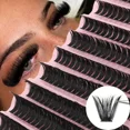 thumbnail image 2 of Pestañas postizas rizadas rusas DD, 30/40/80D, gruesas, longitud mixta, 8-16mm, autoadhesivas, estilo esponjoso, extensiones reutilizables, maquillaje de pestañas, 2 of 5