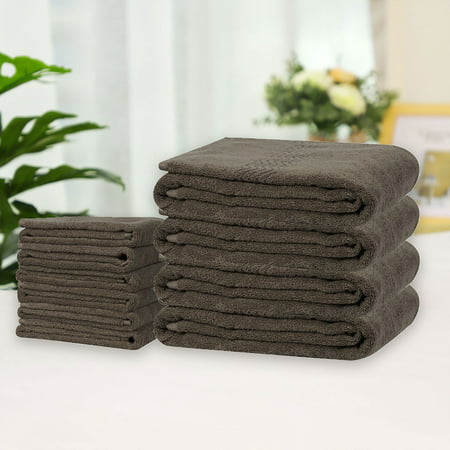 Best Value 10 Piece Bath Towel Set – Includes 4 Bath Towels and 6 Washcloths, Coffee