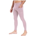 thumbnail image 3 of Sentmoon Compression Pants Men Running Tights for Men Men Solid Color Pocket High-Elastic Yoga Pants Control Breathable Warm Running Cycling Sports Fitness Pants, 3 of 6