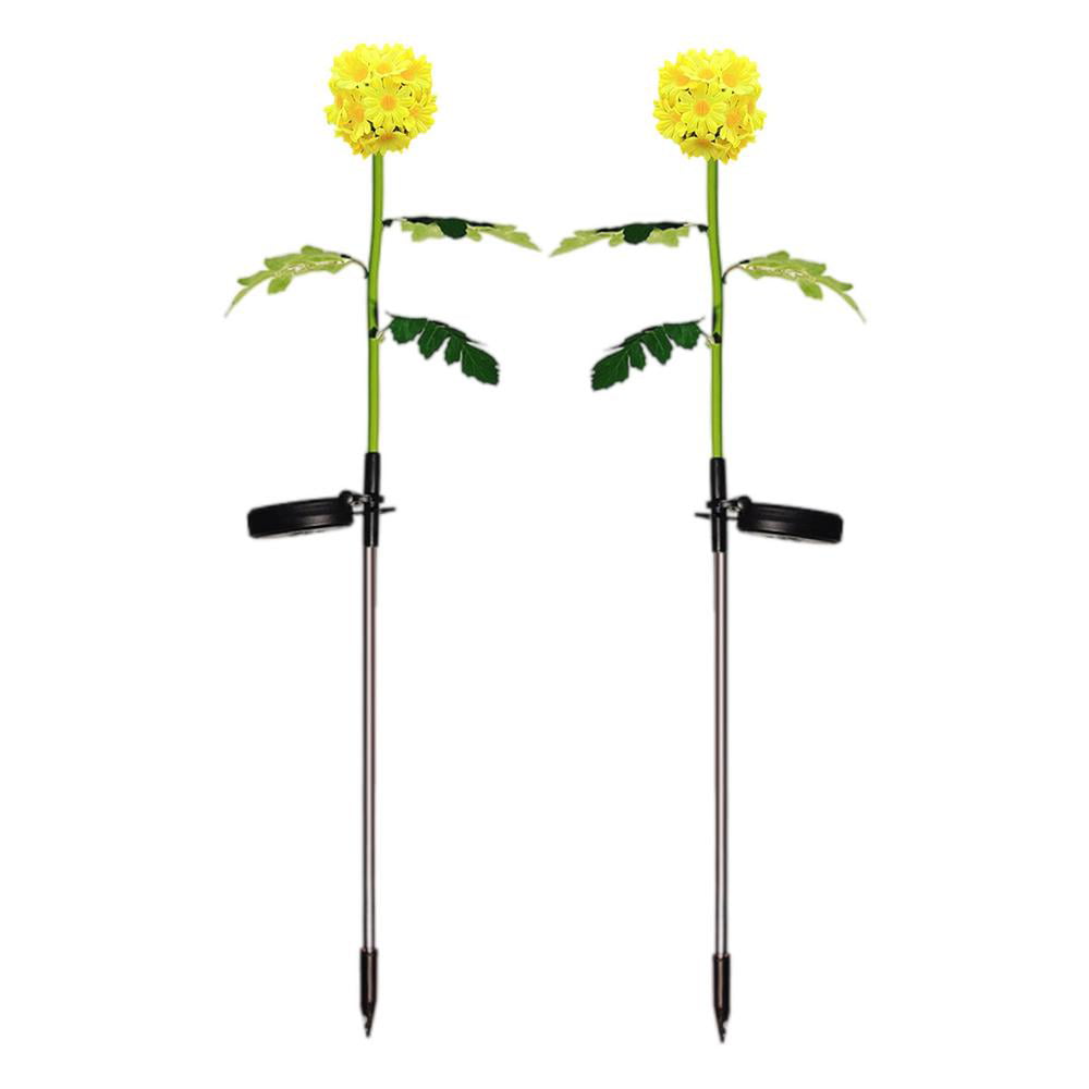 Solar Powered Chrysanthemum Stake Light Fit for Outdoor Garden Yard Patio Decor 