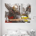 thumbnail image 1 of Modern Tapestry, Street Musician Man Singing Playing Guitar Show Performance Grunge Urban Artwork, Wall Hanging for Bedroom Living Room Dorm Decor, 80W X 60L Inches, Multicolor, by Ambesonne, 1 of 2