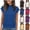 Blue, variant on WAGUTH Women's Mock Neck Cap Sleeve Knit Tops Soft Solid Color Casual Pullover Sweater Blouses for Spring & Summer,Blue,S