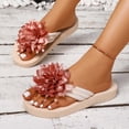 thumbnail image 6 of Yuanlong Womens Flip Flop Sandals 3D Flower Platform Thong Sandals Slip On Lightweight Comfort Casual Travel Beach Shoes, 6 of 7