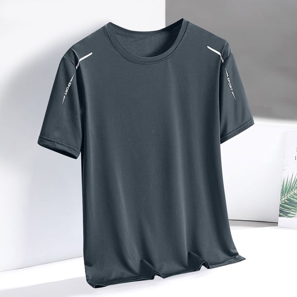 pstuiky camisetas para hombre, Camiseta de manga corta holgada con textura de seda helada de verano para hombre camisetas de hombre l