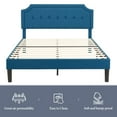 thumbnail image 5 of VECELO Full Upholstered Platform Bed Frame with Height Adjustable Tufted Button Headboard, Strong Wood Slat Support, No Box Spring Needed, Blue, 5 of 11