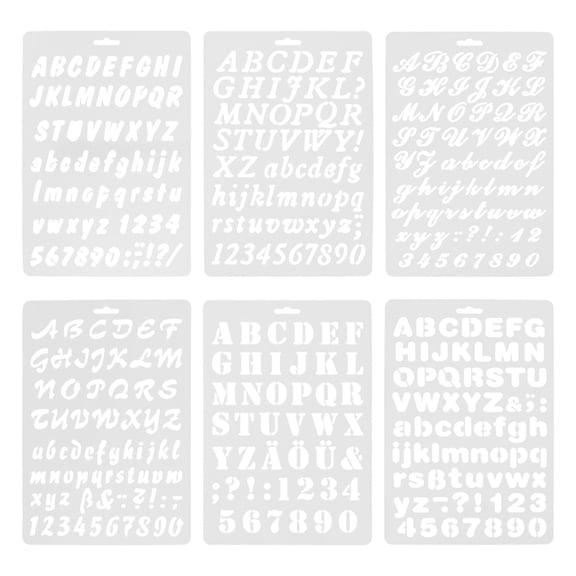 WEUVEB 6pcs Letter Template Letter Stencils For Stencils For Crafts Scrapbook Stencil Plastic