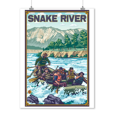 White Water Rafting - Snake River, Idaho - LP Original Poster (9x12 Art Print, Wall Decor Travel