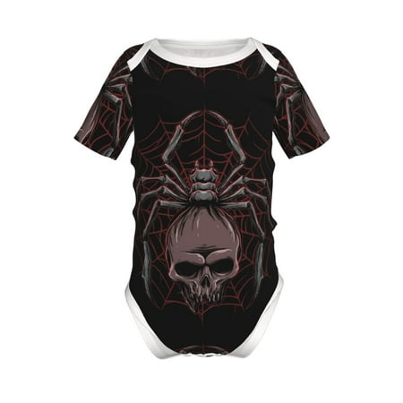 

Lukts Spider with Skull Print Baby Short Sleeve Romper Onesie for Newborn Baby Boys and Girls-2 Years