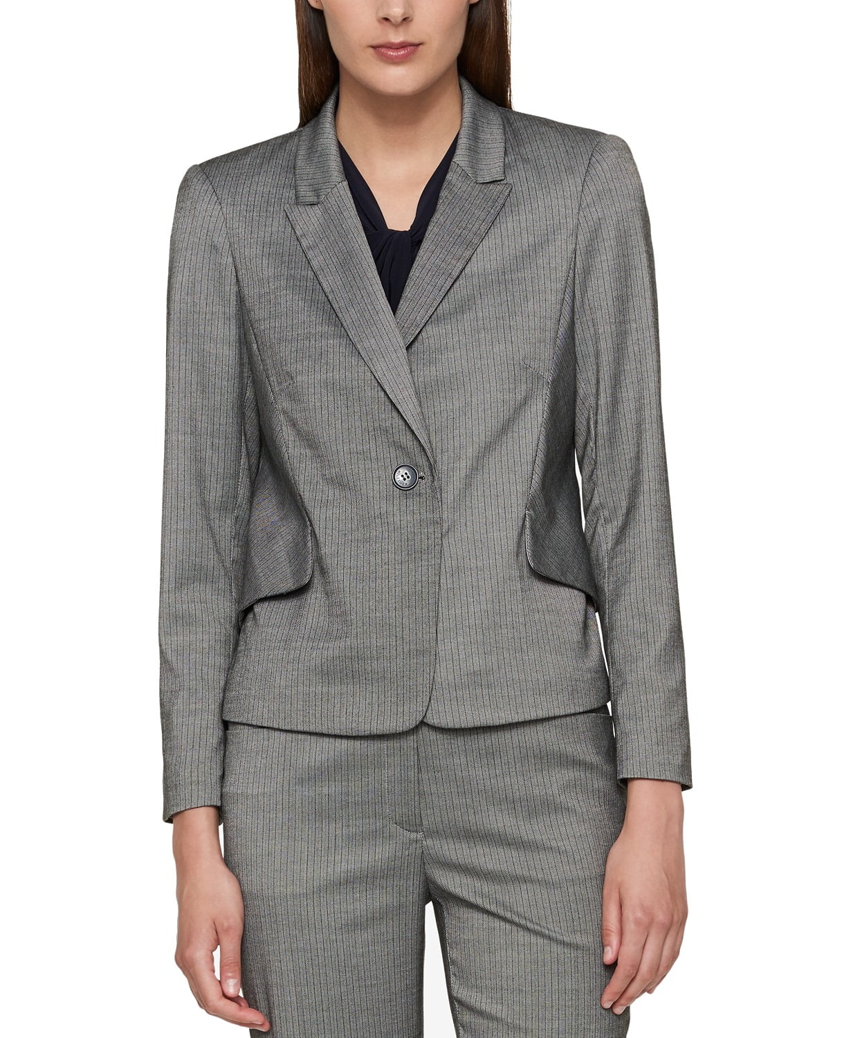 Tommy Hilfiger Suits & Blazers Tommy Hilfiger Womens Pinstriped OneButton Blazer Walmart