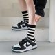 thumbnail image 2 of Calcetines de otoño e invierno para hombre y mujer, calcetines hasta la mitad de la pantorrilla, calcetines deportivos casuales con rayas en forma de R, transpirables, absorbentes del sudor, de, 2 of 6