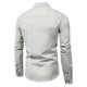 thumbnail image 2 of Camisas De Sport Para Hombre Camisa de color para hombre Camisa de lino con cuello de algodón Camisas de hombre sólidas informales y de manga larga (Grey, 3XL), 2 of 6