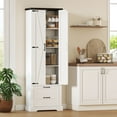 thumbnail image 2 of HOMCOM 71" Kitchen Pantry Cabinet, Farmhouse Kitchen Storage Cabinet, White, 2 of 10