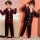 thumbnail image 1 of Conjunto de Pijamas de terciopelo Coral para niños y niñas, ropa de dormir de franela cálida de manga larga, traje de año nuevo para el hogar, Navidad, Invierno, 1 of 4