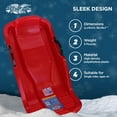 thumbnail image 3 of Flexible Flyer Winter Heat Snow Sled w/ Steering & Brakes for Kids & Adults, 3 of 9