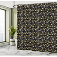 thumbnail image 4 of Ambesonne Forest Shower Curtain, Butterflies Meadow Botany, 69"Wx75"L, Charcoal Grey Pink and Yellow, 4 of 4