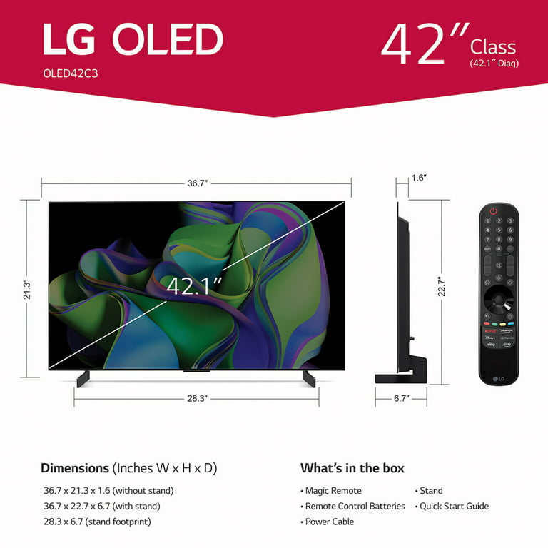 LG 42 Class 4K UHD OLED Web OS Smart TV with Dolby Vision C3 Series -  OLED42C3PUA