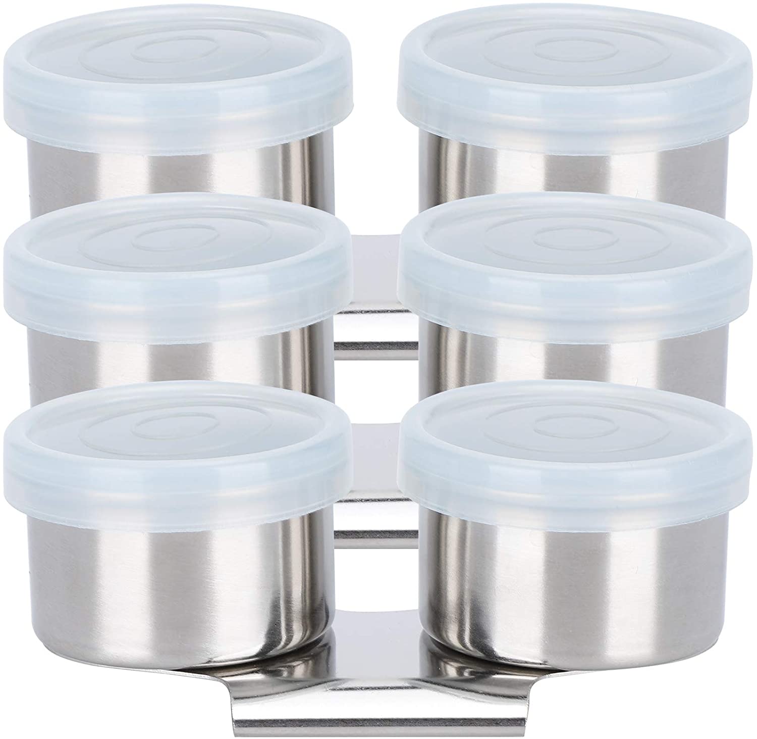 ABPETE 3Pcs Oil Painting Palette Cup, Stainless Steel Double Dipper Design with Lid, Clip Oil Container, Can Clip on Pe for Watercolor Acrylic