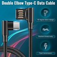 thumbnail image 4 of Usb-C 3.1 Type-C To Left Right Angled 90 Degree Usb 2.0 Data Cable with Sleeve for Tablet & Phone 15, 4 of 5