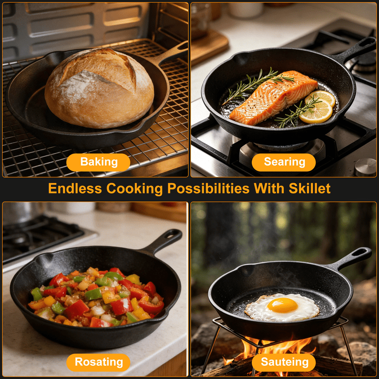 TAIMASI 8-Inch Pre-Seasoned Cast Iron Skillet photo 7
