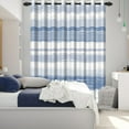 thumbnail image 4 of Nanqianyi Light Blue Stripe Room Darkening Window Curtains, 42 x 96 Inches Striped Grommet Drapes for Bedroom Living Room Thermal Insulated 2 Panels, 4 of 8