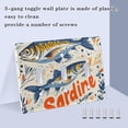 thumbnail image 3 of Yayeee Toggle Light Switch Wall Plate 3-Gang 6.37"x4.48" Decorative Outlet Cover, Blue Sardines Pattern, 3 of 7