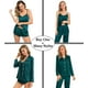 thumbnail image 2 of Conjunto de pijama SWOMOG satén para mujer, 4 unidades, verde oscuro, talla L, 2 of 6